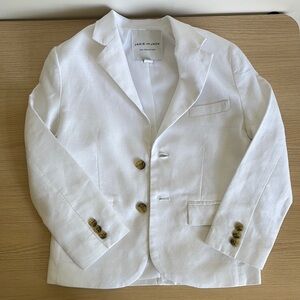 Janie and Jack Cream Blazer with Tan Buttons